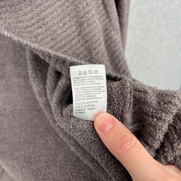 Barefoot Dreams CozyChic Lite Circle Cardi Size M Brown Gray Neutral Pockets EUC - Picture 8 of 12